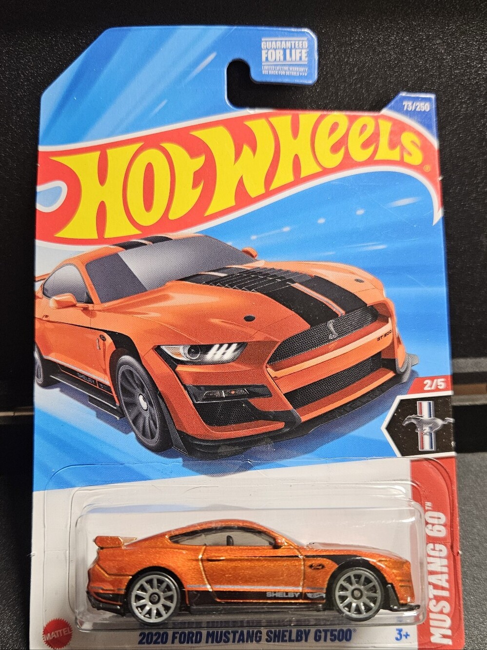 HW Metallic Orange 2020 Ford Mustang Shelby GT500 Mustang 60.